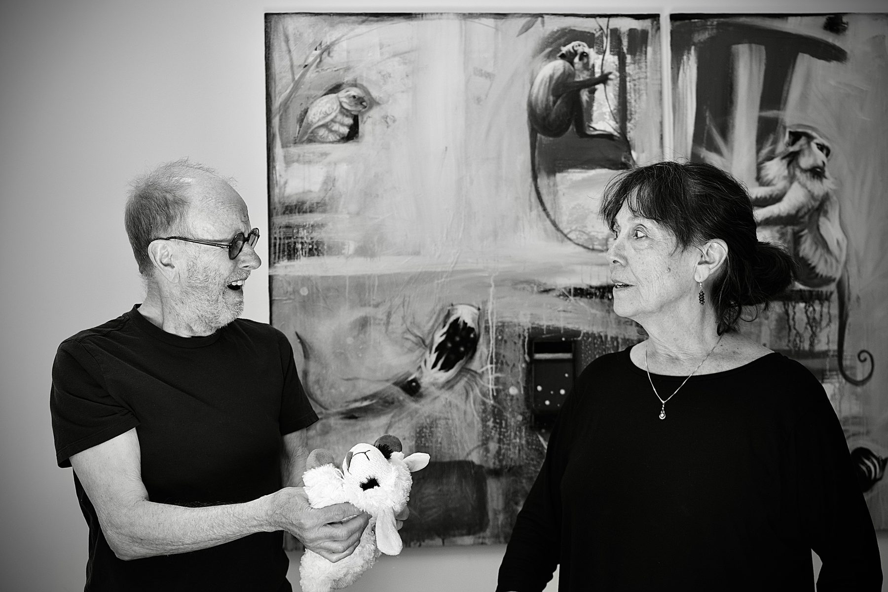 Black and white portrait of the two performers